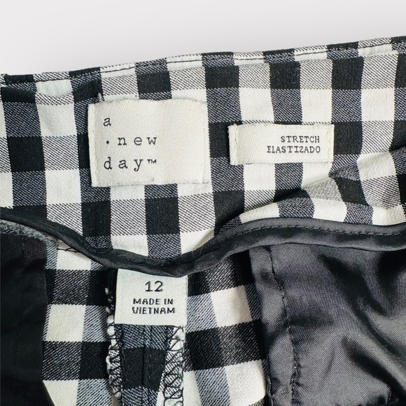 A New Day, Stretch Plaid Cropped Pants, Size 12 - Picture 10 of 11